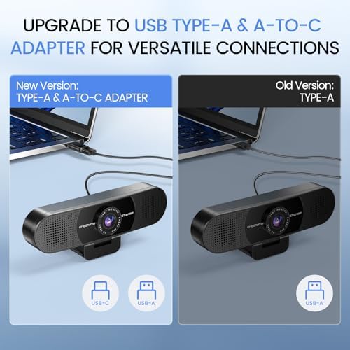 EMEET C960 1080P Webcam with Microphone, 2 Mics, 90° FOV, Computer Camera - 4