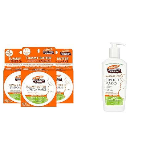 Palmer's Fórmula de manteca de cacao, bálsamo de mantequilla de abdomen y fórmula de manteca de cacao, loción de masaje para estrías, cuidado de la