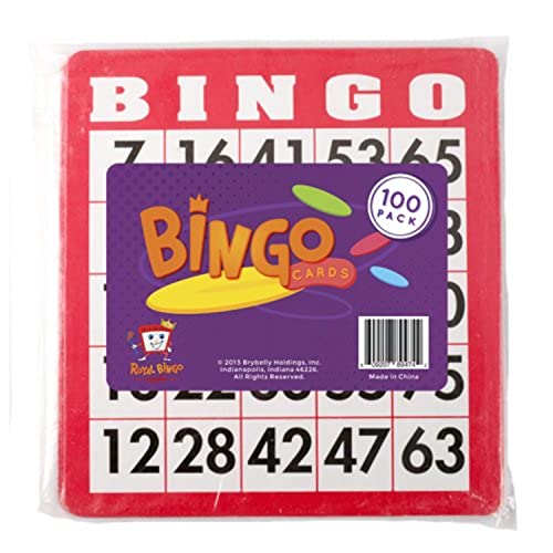 100-Pack Red Reusable Bingo Cards With Unique Numbers For 100 Players - Family Bingo Game Accessories - Use With Clear Chips #TOP3