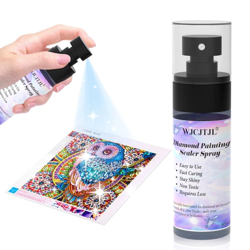 Upgraded Diamond Painting Sealer Spray - 30 Minutes Quick Dry Diamond Art Sealer Glue Keep Diamond Art Fixed and Shiny Diamond Art Accessories and Tools Easy to Use No Brush Needed (1 Pack)