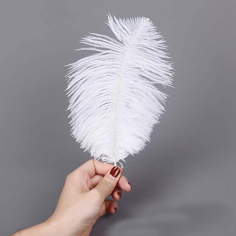 Alnicov 20Pcs Natural Ostrich Feathers 15cm-20cm DIY Plume Feather for Home Wedding Party Table Decoration (White) - Image 2