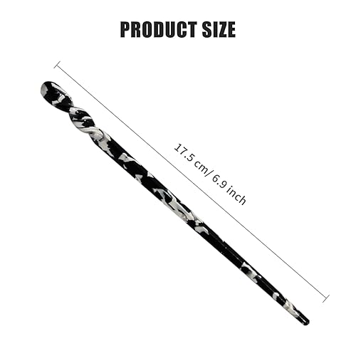 Miniatura 9 de 10 palillos de acetato para el cabello, estilo vintage para mujer, con estampado de leopardo, horquilla de concha de tortuga, palillos para niñas,