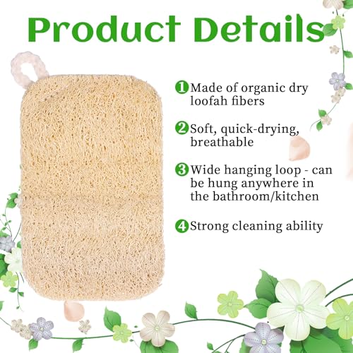 Image of 6 PCS Loofah Sponge for Dishes, Loofah Dish Sponge for Kitchen, Compostable Natural Sponges for Dishes