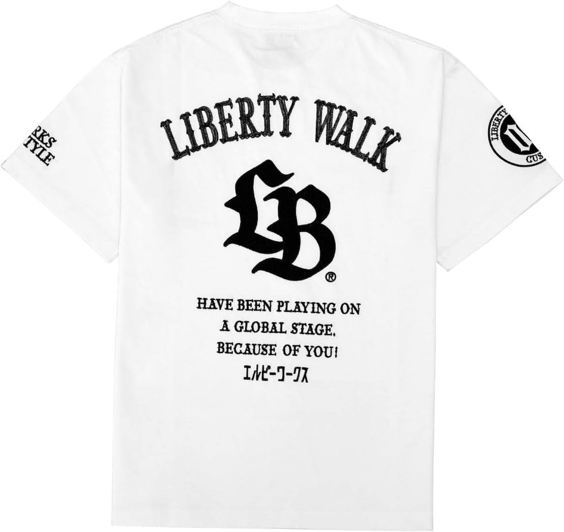 Liberty Walk LBWK Thorn Logo Japanese Automotive Streetwear Graphic T-Shirt, White image 3