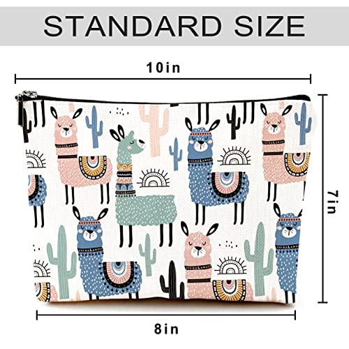 Cute Makeup Bag For Purse Canvas Waterproof Funny Cosmetic Bags For Women Zipper Travel Toiletry Pouch-Alpaca Makeup Bags #TOP5