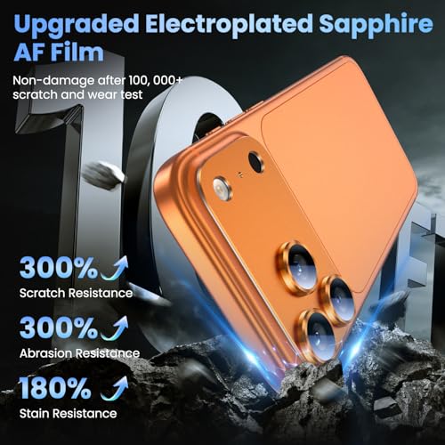 Image of Uyiton Compatible with iPhone 17 Pro Max Camera Lens Protector - [Not Easy to Break] [Strong Adsorption] [Case Friendly] Metal Tempered Glass Rear Camera Screen Cover - Natural Titanium