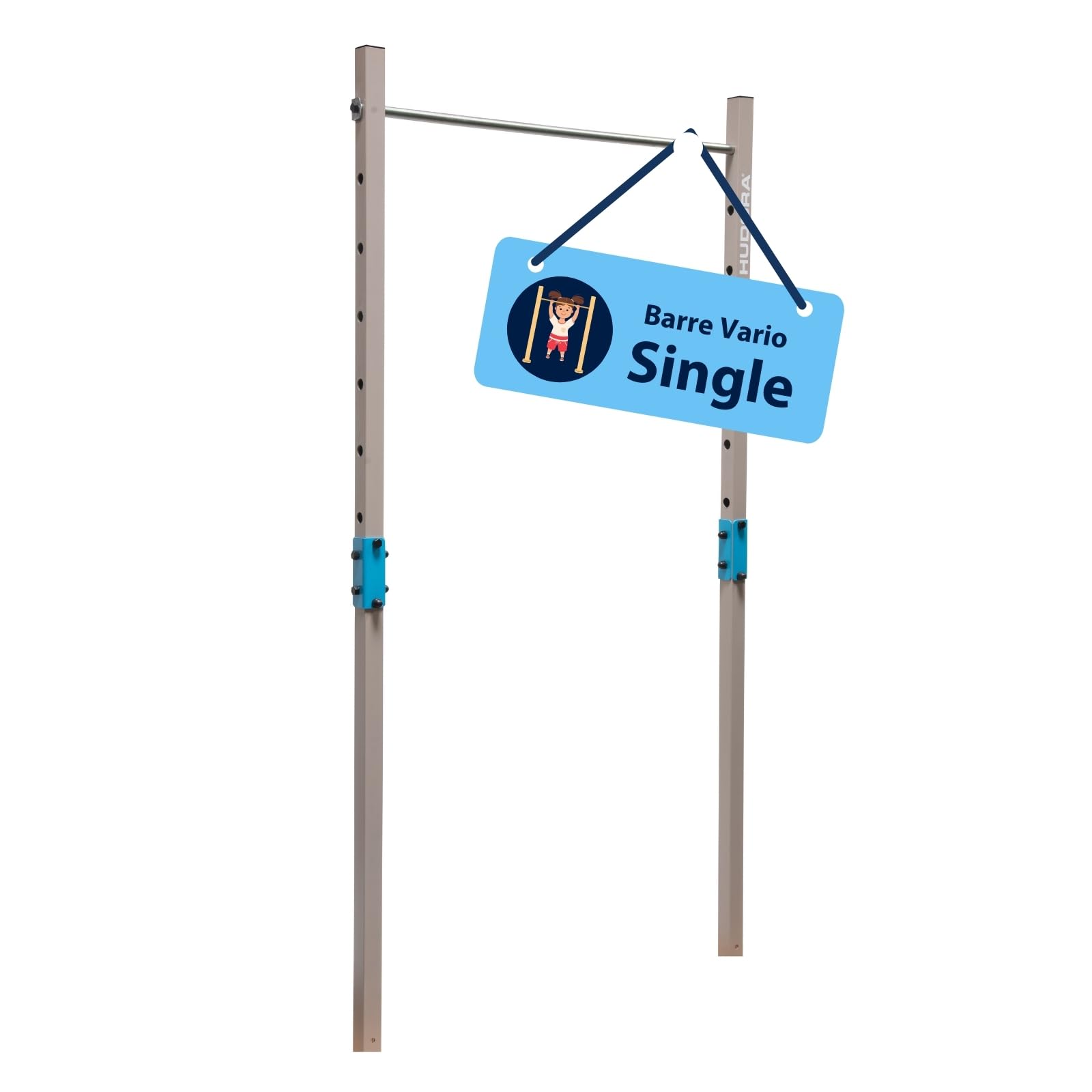 HUDORA Vario barre de gymnastique - barre réglable en hauteur à 7 positions pour enfants & adultes - extensible avec barre en acier inoxydable - barre de fitness robuste jusqu'à 120 kg