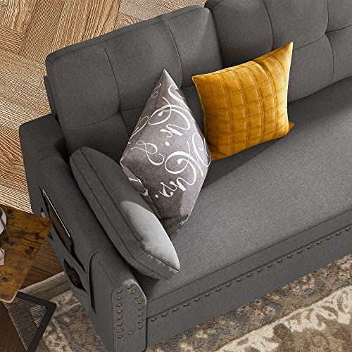 Honbay Reversible Sectional Sofa L-Shape Sofa Convertible Couch 4-Seater Sofas Sectional For Apartment Dark Grey #TOP7