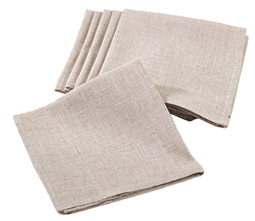 Servilletas de tela cuadradas 20x20 pulg set x6 natural miniatura 1
