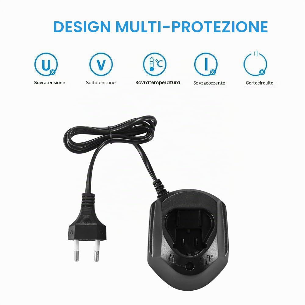 Caricabatterie agli ioni di litio per Bosch Professional 10,8/12 Volt AL1115CV - Caricabatterie per Bosch BAT411, BAT412, BAT413, BAT414