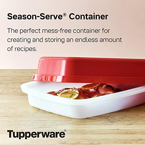 TUPPERWARE Brand Season-Serve Marinade & Food Storage Container with Lid - Dishwasher Safe & BPA Free - Large Size with Grid Design for Seasoning Meats, Fish & Vegetables - Thumbnail 2