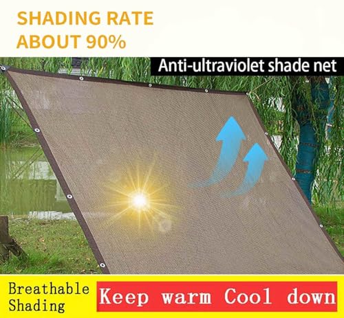 Voile d'ombrage rectangulaire 3x3 m marron imperméable pour balcon - 5