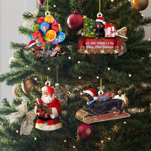 Kerstboomversiering-4-stuks-teckel-kerstdecoraties-gepersonaliseerde-kerstdecoratie-acryl-teckel-decoratie-kerstdecoratie-grappige-hangende-decoratie-rugzak-hangende-woondecoratie-kerstboom