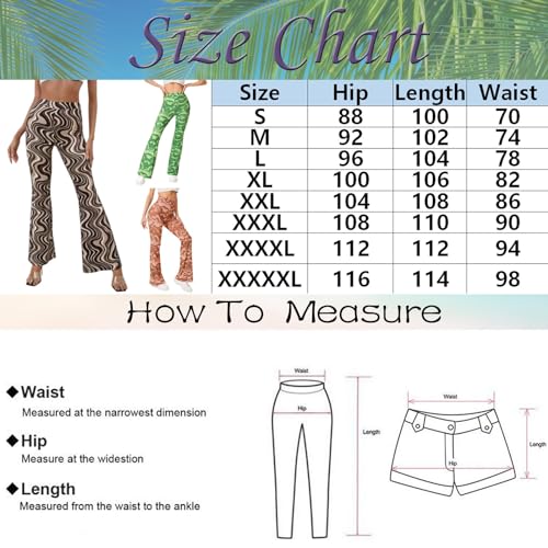 Pantalon grande taille imprimé ondulé d'eau coupe évasée stretch