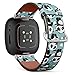 CJBROES Replacement Leather Watch Band, Compatible with Fitbit Versa 3 and Fitbit Sense of Wristband Bracelet Accessory - Cute Panda