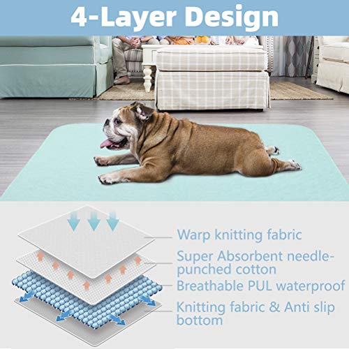 Image of KOOLTAIL Washable Pee Pads for Dogs, 2 Packs Super Absorbent Leakproof & Non-Slip Dog Pee Pad Extra Large, Reusable Puppy Training Pads Waterproof, Pet Mat Rug for Whelping,Floor,Crate,Cats, 36 inchx41 inch