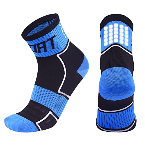 Socks, Reflective Cycling Socks High-Visibility Breathable Athletic Socks Bike Riding Running Socks for Men and Women, Medium, Blue