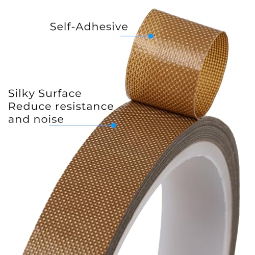 Image of Low Friction Tape,1 /2 inch x 33 Ft,Drawer Slide Tape,Curtain Glide Tape,Drawer Glide Tape,Squeak Resistant,Abrasion Resistance,Surface Protection for Wood,Cabinet (Brown