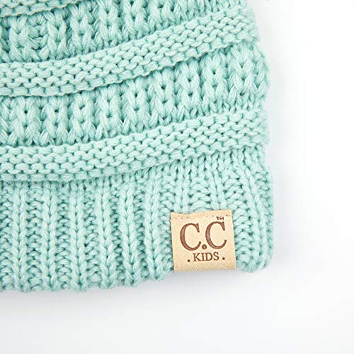 Image of C.C Hatsandscarf Kids Beanie Ages 2-5 Warm Chunky Thick Stretchy Knit Slouch Beanie Skull Hats (YJ-847-KIDS)