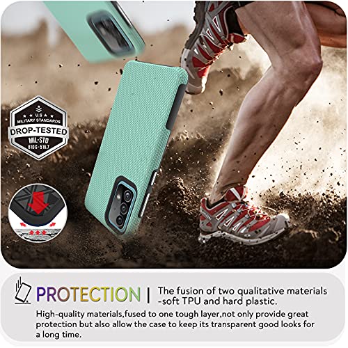 Iessvi Compatible With Galaxy A52 Case With Soft-Textured Bumper Matte Hard Pc Back Lightweight Silicone Heavy Duty Protective Shockproof Non-Slip Phone Cover Cases For Samsung Galaxy A52 (Mint) #TOP2