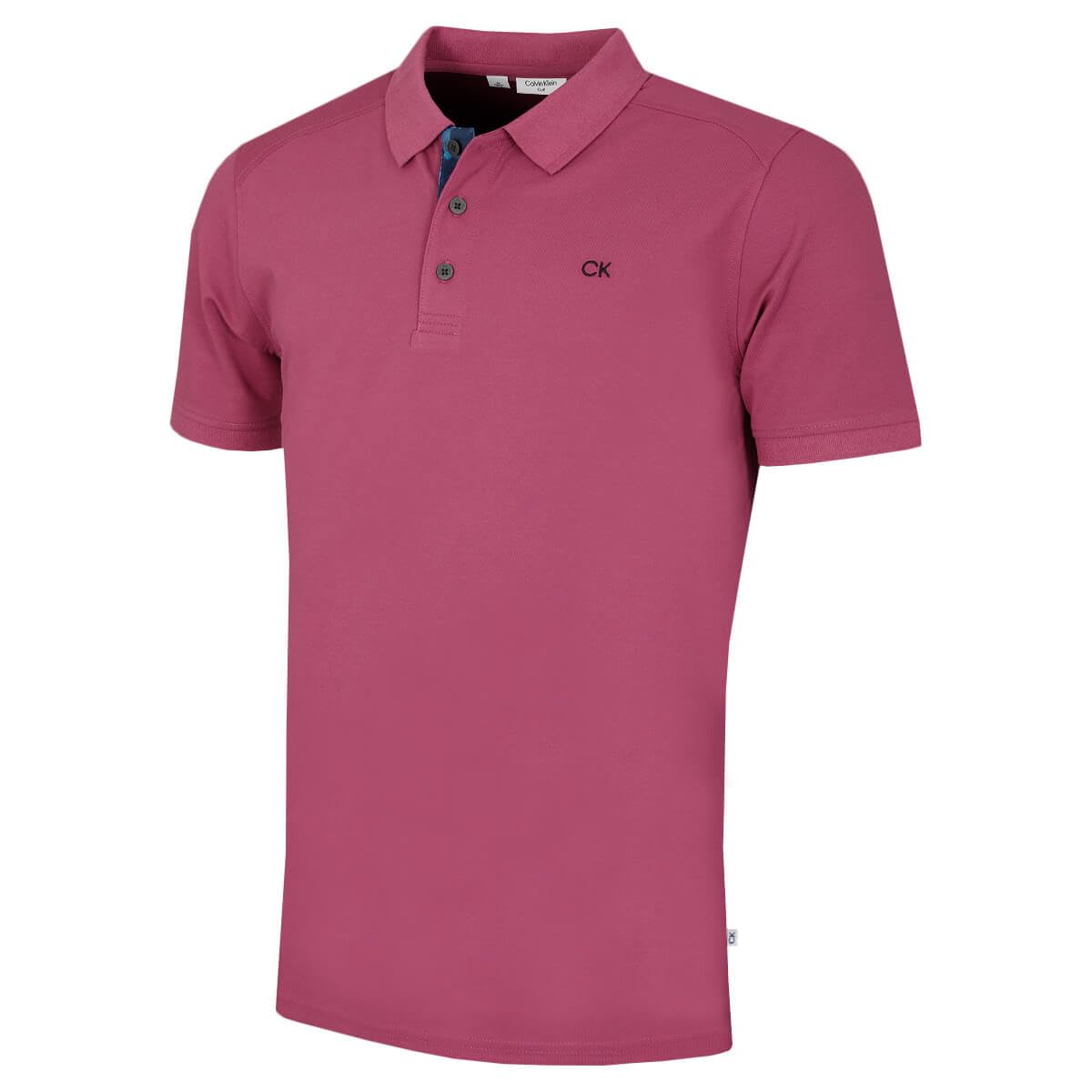 Calvin Klein Mens Campus 3 Button Polo Shirt - Mauve Camo - XXXXXL
