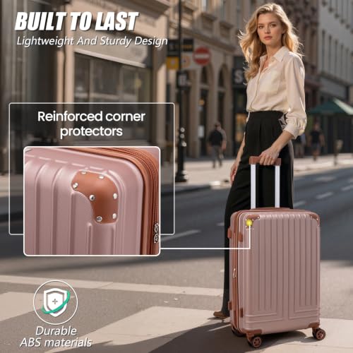 Image of KUNEL Luggage Sets 5 Piece, Hardshell Expandable Suitcase, 20 /24 /28inch