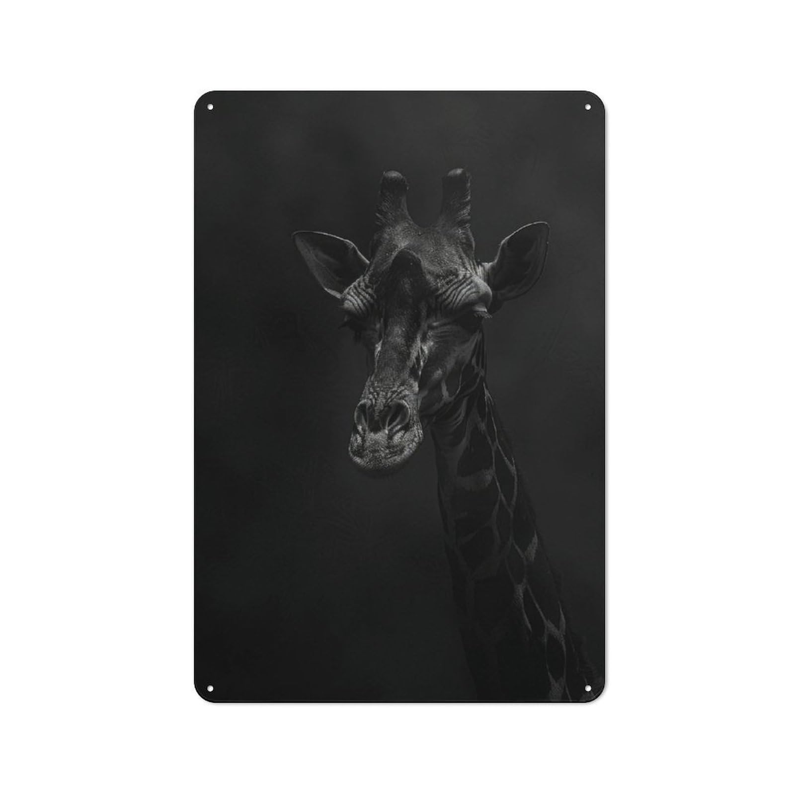 Junmoney Dystopian Giraffe Portrait Rustic Metal Sign 30X20cm Featuring For Garage Wall, Suited To Garage Decor Collectors