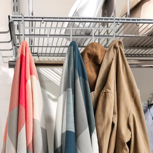 Croblissful KAO-CROBLISSFUL-206 2 Pcs 5 Hook Attachment For Wire Shelving 1.5 X 12 X 4 Inch Hanging Hooks Rack Wire Chrome Plated Steel Shelf Accessories Metal Hook Bars thumb #3