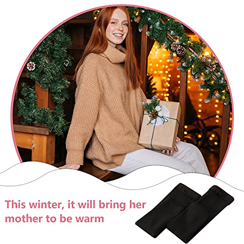 Bencailor 2 Pairs Fleece Leg Warmers Women Over Knee Winter Thick Fleece Lining Elastic Socks for Winter Compression Socks (Black,Footless Style) 5