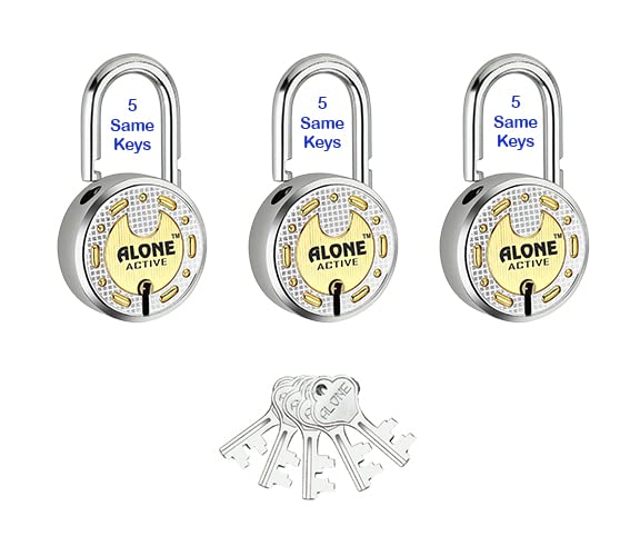 Alone Round 3 Padlock 65mm Brass Top 5 Same Keys | Hard Shackle Double Locking | Padlocks for Home Door gate Shop Shutter Grill, Finishing Dust & Rust Free (5 Same Keys 65mm Brass Top Pack of 3) (B0C6ZL2CC4) Amazon Price History, Amazon Price Tracker