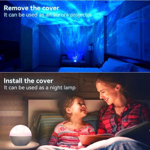 Galaxy Projector, Star Projector Night Light with 8 White Noise and Colorful Lights Modes, Bluetooth Music Speaker and Remote Control Timing Aurora Projector for Bedroom Room Decor, Kids Gifts