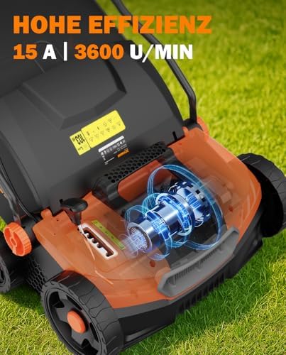 Bild 1 - DOVAMAN DS16A 2-in-1 Elektro-Vertikutierer & Rasenlüfter, 1500W, 40 cm Arbeitsbreite, 5 Tiefeneinstellungen, Klappbar, 45L Fangkorb, Höhenverstellbar, Leicht, Ideal zum Vertikutieren & Belüften