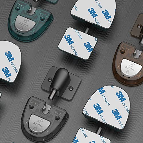 Evka Windproof Door Stopper With Locking Function, Noiseless Floor Door Stop With Adhesive Tapes For No Drilling And Screws For Stronger Mount. (Black, 1Pcs) #TOP1