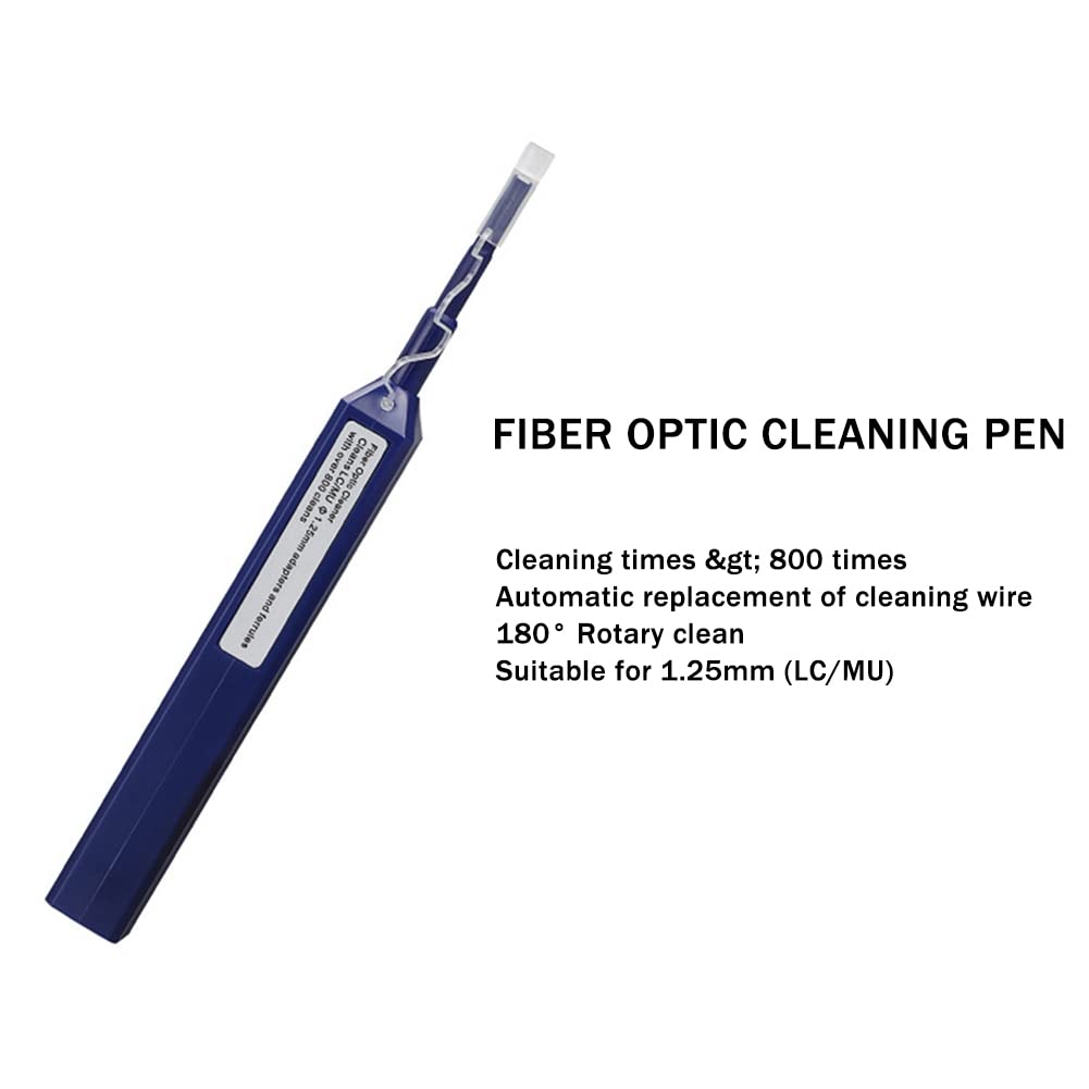 Kit di pulizia in fibra ottica da 12 pezzi, strumento per la pulizia della fibra ottica con lente di ingrandimento a cassetta per connettori LC