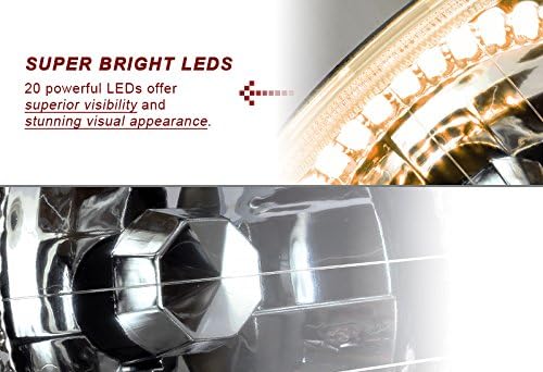 H6014 H6052 H6054 Replacement 7"X6" Black Housing Clear Lens Sealed Beam Chrome Reflector Yellow LED Headlight 2PCS