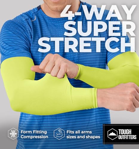 Image of UV Protection Cooling Arm Sleeves - UPF 50 Long Sun Sleeves for Men & Women. Perfect for Cycling, Driving, Running, Basketball, Football & Outdoor Activities. Performance Stretch & Moisture Wicking