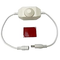 Vista 5 de Litever PWM DC12/24V 3A Interruptor de atenuación LED continuo giratorio con conector macho y hembra DC5521