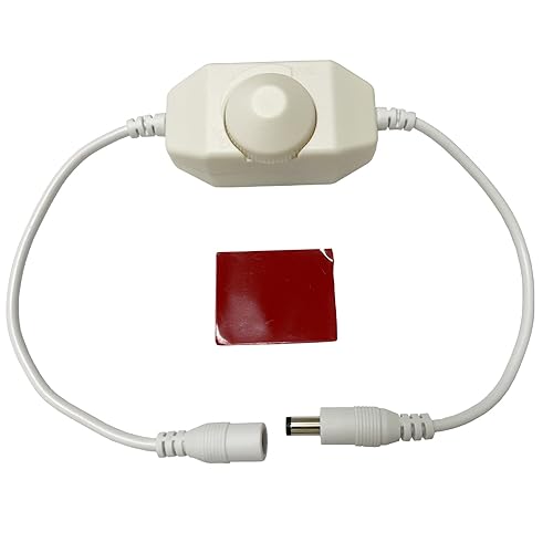 Miniatura 5 de Litever PWM DC1224V 3A Interruptor de atenuación LED continuo giratorio con conector macho y hembra DC5521