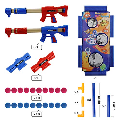 CS COSDDI Shooting Game Toys - Toy Foam Blasters & Guns - 2pcs Popper Air Guns with Shooting Target for Boys Toys Age 6,7,8,9,10+ Years Olds - Thumbnail 5