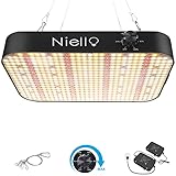 Niello Lampara LED Cultivo, 1200w Lámparas de Crecimiento with UV & IR, para plantas de interior, luz de planta de espectro completo con función regulable y en cadena para VEG, flores