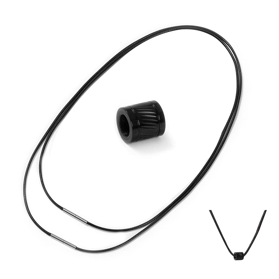 KZTHA 2 Piezas Collar de Cordón para Hombre, 1,5mm/2mm Cadena de Cuero con Cierre de Acero Inoxidable Collar Básico, Collar de Cordones Trenzados Aceitados，con 1 cuenta