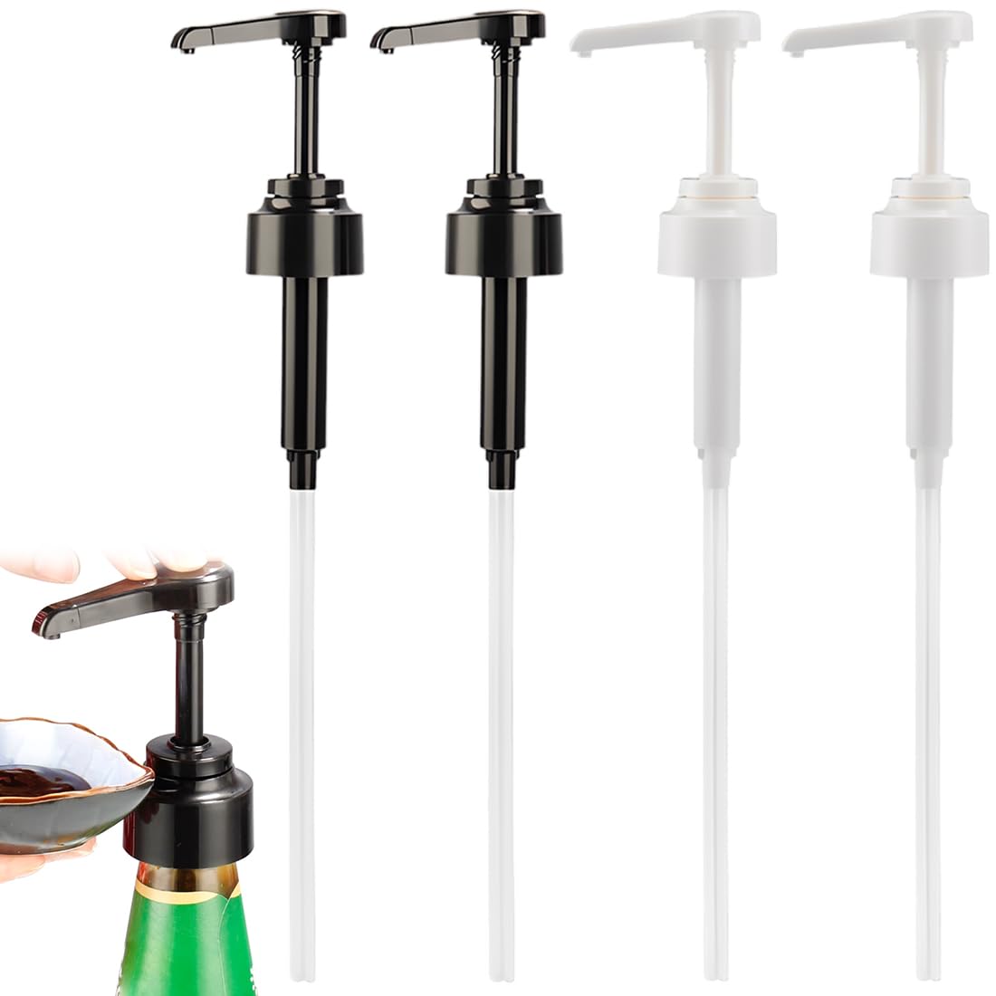 4 Pcs pompa dosatrice pompa dosatrice per sciroppo Dispenser a Pompa, Dosatore per sciroppo, pompa dosatrice, Dispenser Di Sciroppo Per Drink Succhi, Dispenser per Sciroppi, per Bottiglie