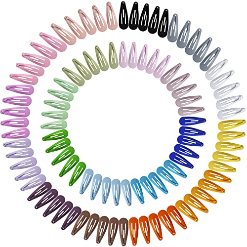 Snap Mini Hair Clips, 100Pcs Premium Kids Barrettes Metal Non Slip Hair Bow Clips For Girls Toddler, 1.2 Inch 20 Colors #TOP1