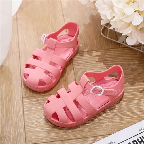 Toddler Girls Jelly Sandals Summer Outdoor Closed Toe Soft Rubber Sole Beach Water Shoes Mary Jane Dress Princess Flat3