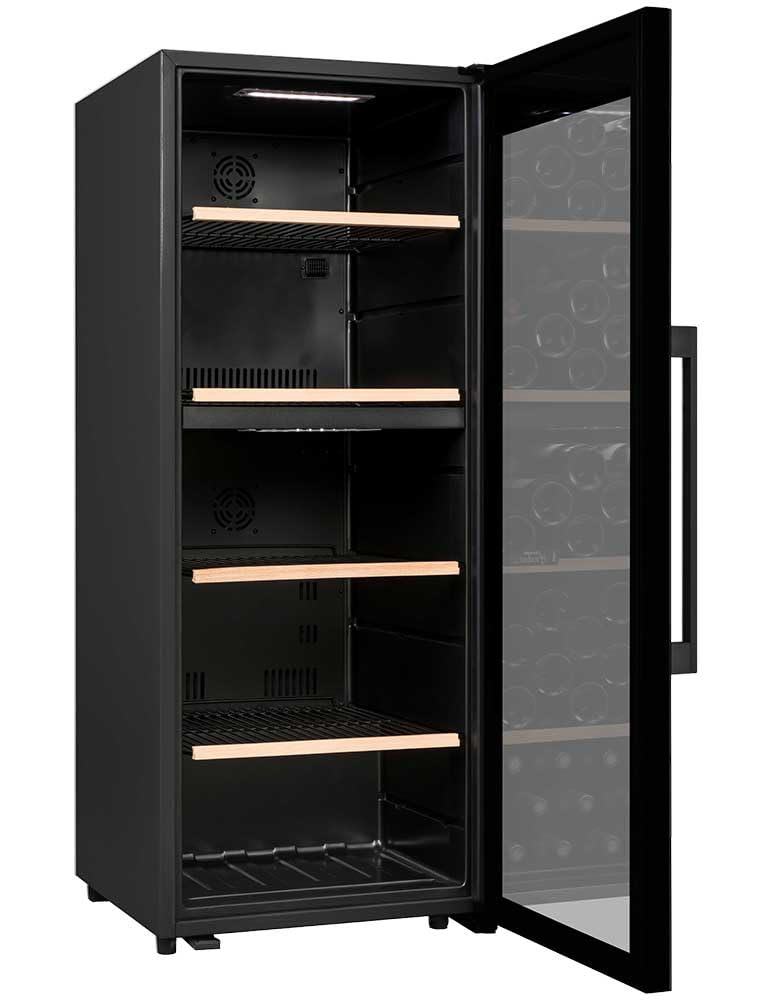 CLIMADIFF 2 Zonen Weinkühlschrank CLD115B1 110 Flaschen Glastür UV-undurchlässig 5°C bis 20°C freistehend