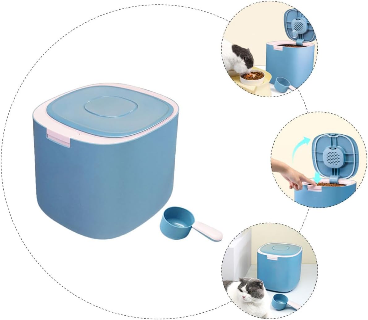 11l Sealed Pet Food Storage Bucket, Moisture-proof Dog and Cat Food Container with Lid, Large Capacity Grain Storage Bin for Home Use