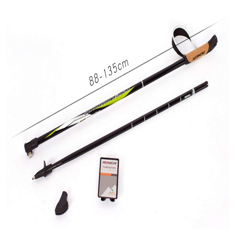 GSP Bastoni da Passeggio per Esterni Impugnatura Dritta per Esterni Sughero telescopico da Trekking Bastone da Nordic Walking Bastoncini da Trekking in Carbonio 88-135CM