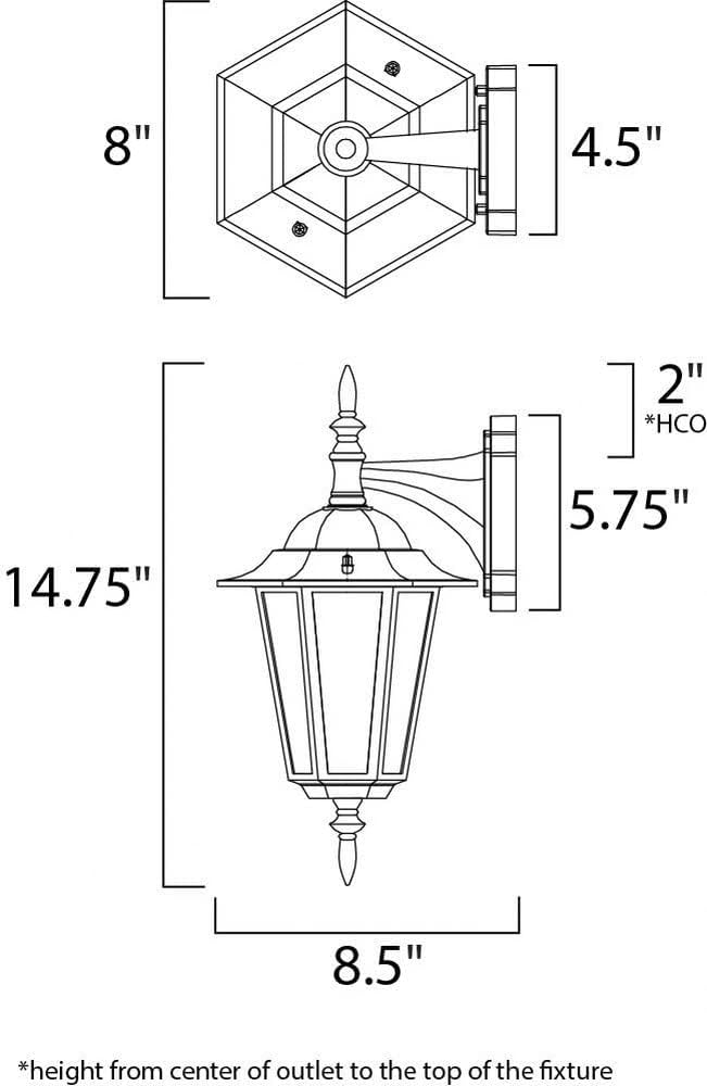 Maxim Lighting Builder Cast 1-Light Outdoor Wall Light | Black Aluminum Finish | Transitional Outdoor Light Fixture | Ideal for Porches, Patios & Garages | Dimmable Wet Rated | 3002CLBK