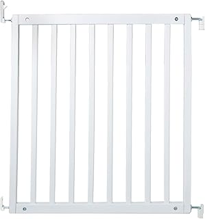 Safetots Simply Secure Wooden Gate, 72cm - 79cm, White, Wooden Stair Gate, Screw Fit Baby Gate, Stylish and Practical Safety Barrier