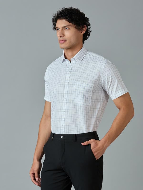 Image of Mark & Albert Men's Half Sleeves Cotton Formal Shirt